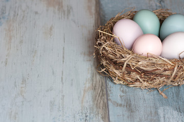 Easter eggs in pastel