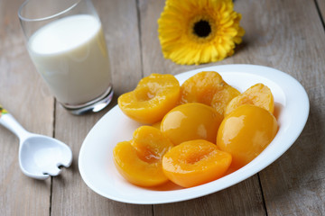 Peaches, milk and gerber