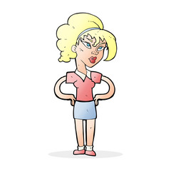 cartoon woman with hands on hips