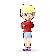 cartoon annoyed woman