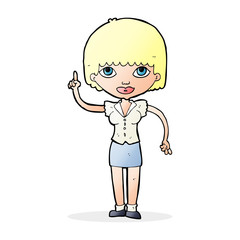 cartoon woman with idea