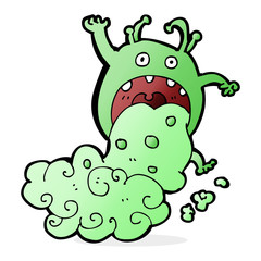 cartoon gross monster being sick