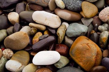 the stones on the beach
