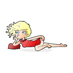 cartoon woman in sexy pose