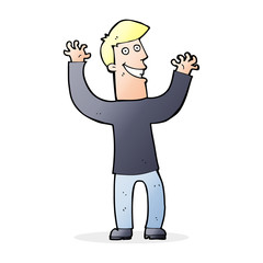 cartoon excited man