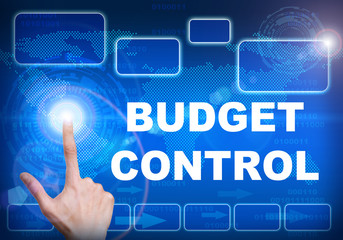 Touch screen digital interface of budget control concept
