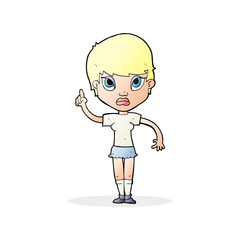 cartoon girl with idea