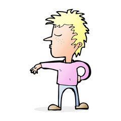 cartoon man making camp gesture