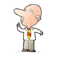 cartoon bald man asking question
