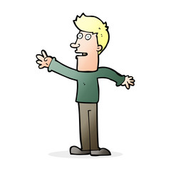 cartoon man reaching