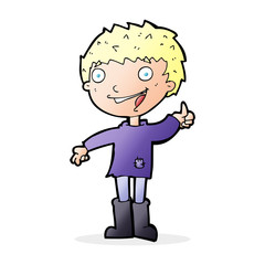 cartoon excited boy
