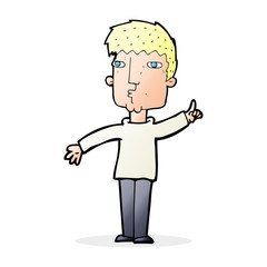 cartoon man raising point