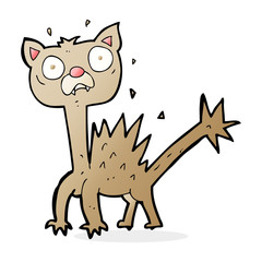 cartoon scared cat