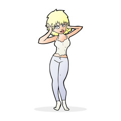 cartoon pretty woman