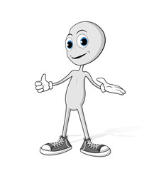 Human mit Daumen hoch und Handfläche