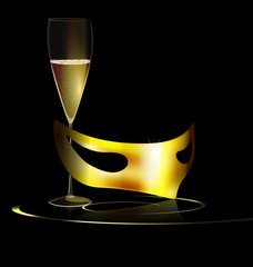 golden mask and drink