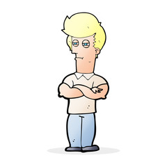 cartoon man with folded arms