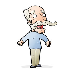cartoon old man gasping in surprise