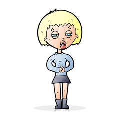 cartoon suspicious girl