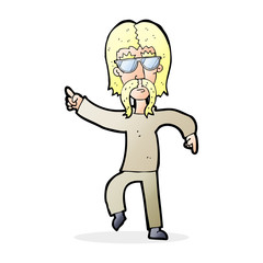 cartoon hippie man wearing glasses