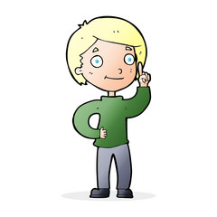 cartoon boy with idea
