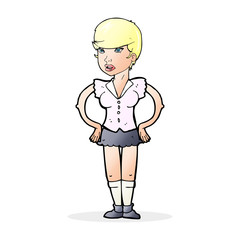 cartoon woman with hands on hips