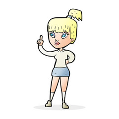 cartoon attractive girl with idea