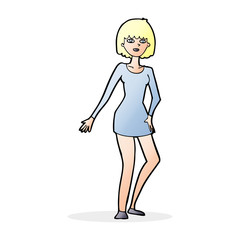 cartoon woman in dress