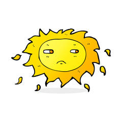 cartoon sad sun