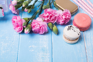 Flowers and macarons