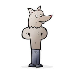 cartoon wolf man