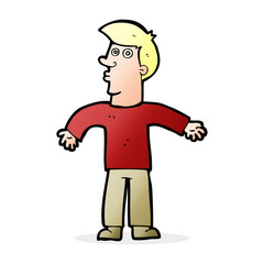 cartoon man shrugging shoulders