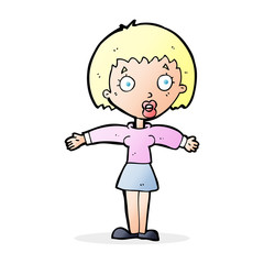 cartoon shocked woman