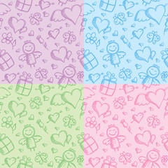 romantic seamless patterns
