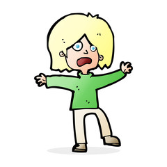 cartoon scared person