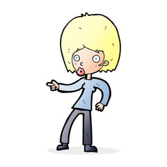 cartoon woman pointing