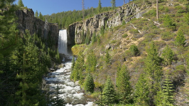 Tumalo Falls and Tumalo Creek near Bend, Oregon; includes ambient audio; Panasonic GH4.