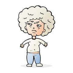 cartoon annoyed old woman