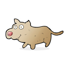 cartoon happy little dog