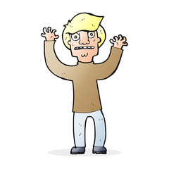 cartoon terrified man