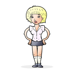 cartoon woman with hands on hips