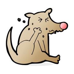 cartoon dog scratching
