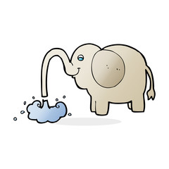 cartoon elephant squirting water