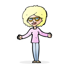 cartoon woman wearing spectacles