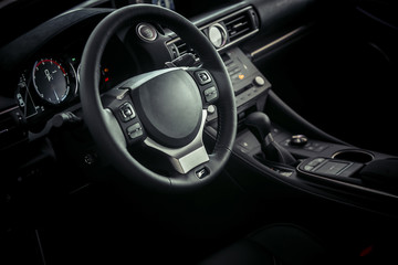 Car control panel close up