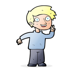 Fototapeta premium cartoon boy posing for photo