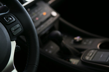 Car control panel close up