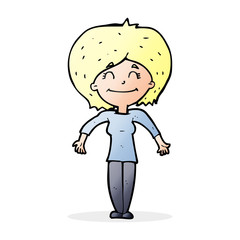 cartoon woman shrugging shoulders
