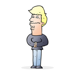 cartoon nervous man