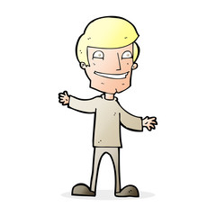 cartoon grinning man